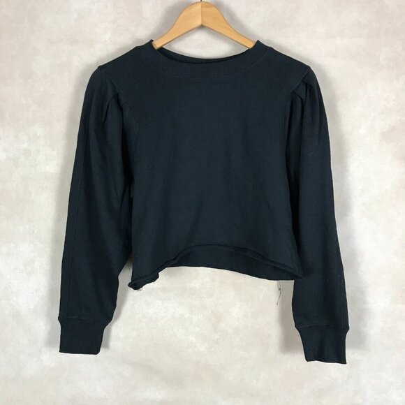 CIRCUS NY Blouson Sleeve Terry Black Sweatshirt NWT MEDIUM - Picture 8 of 10